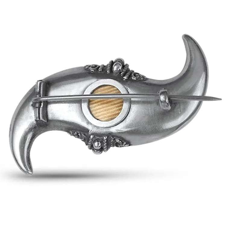 Estate Victorian Etruscan Revival Double Horn Brooch