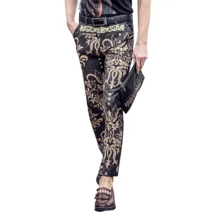 FANZHUAN Featured Brands Clothing Summer  Men Ankle-Length Pants Hawaiian Pattern  Print Pants Men's Pencil Pants Flowers Pants