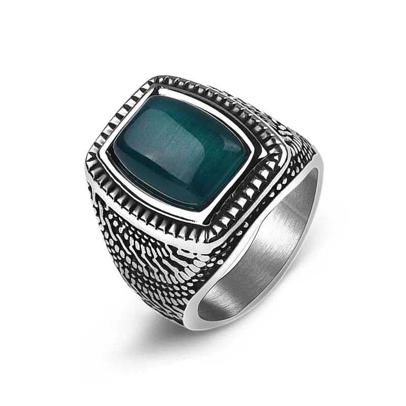 Fashion Men Ring Stainless Steel Simple Style Black Golden Silver Color Square Ring Charm Hiphop Male Jewelry Party Gift