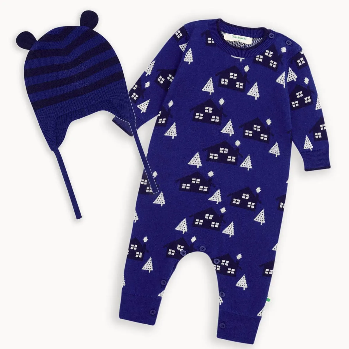 Forest & Damson Set - Blueberry Playsuit & Hat Set