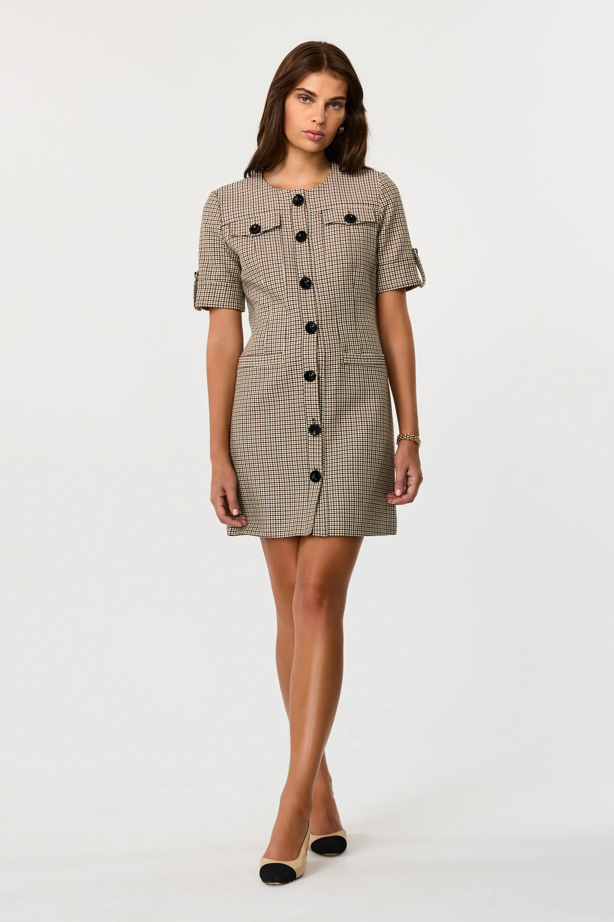 Gale Plaid Mini Dress