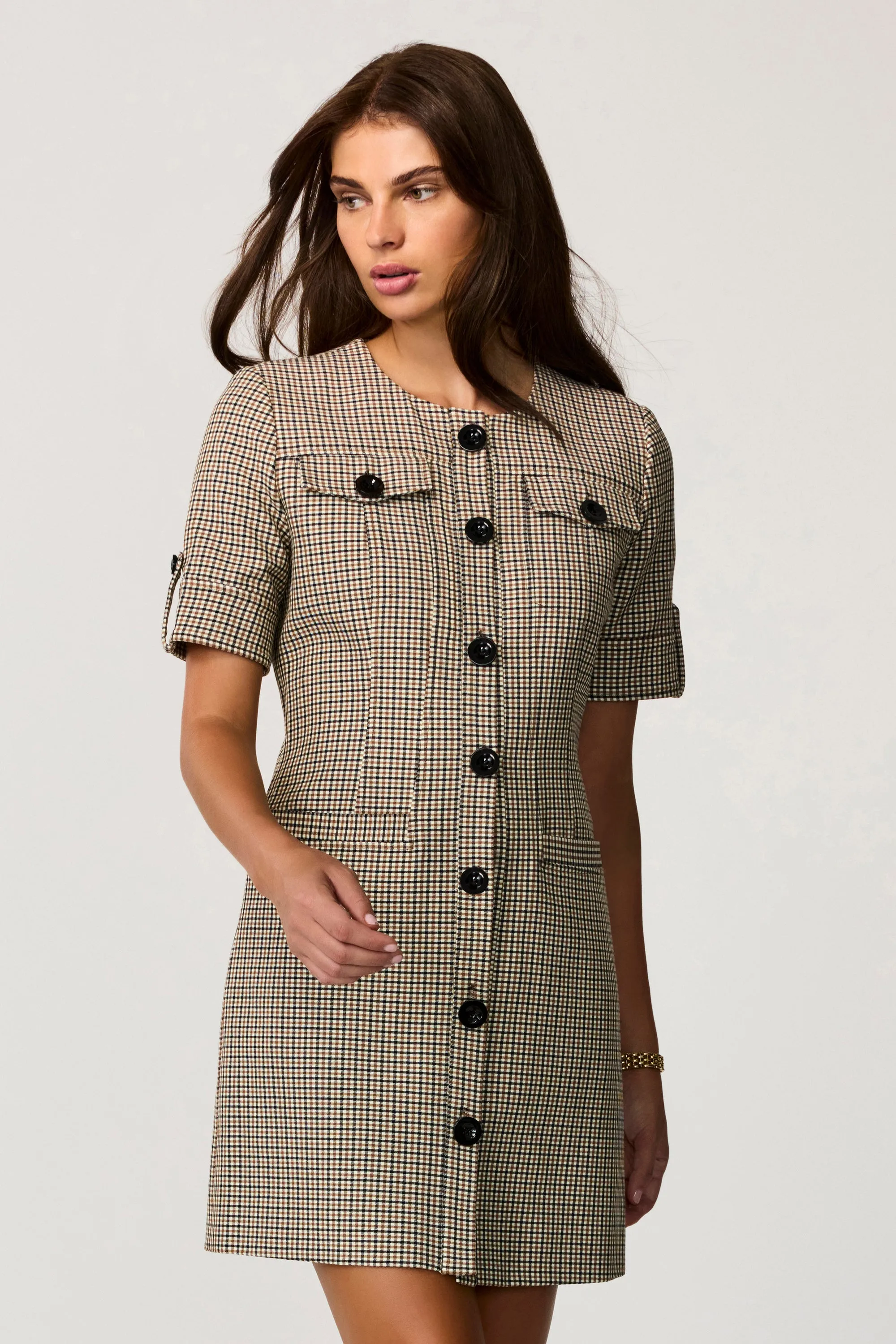 Gale Plaid Mini Dress