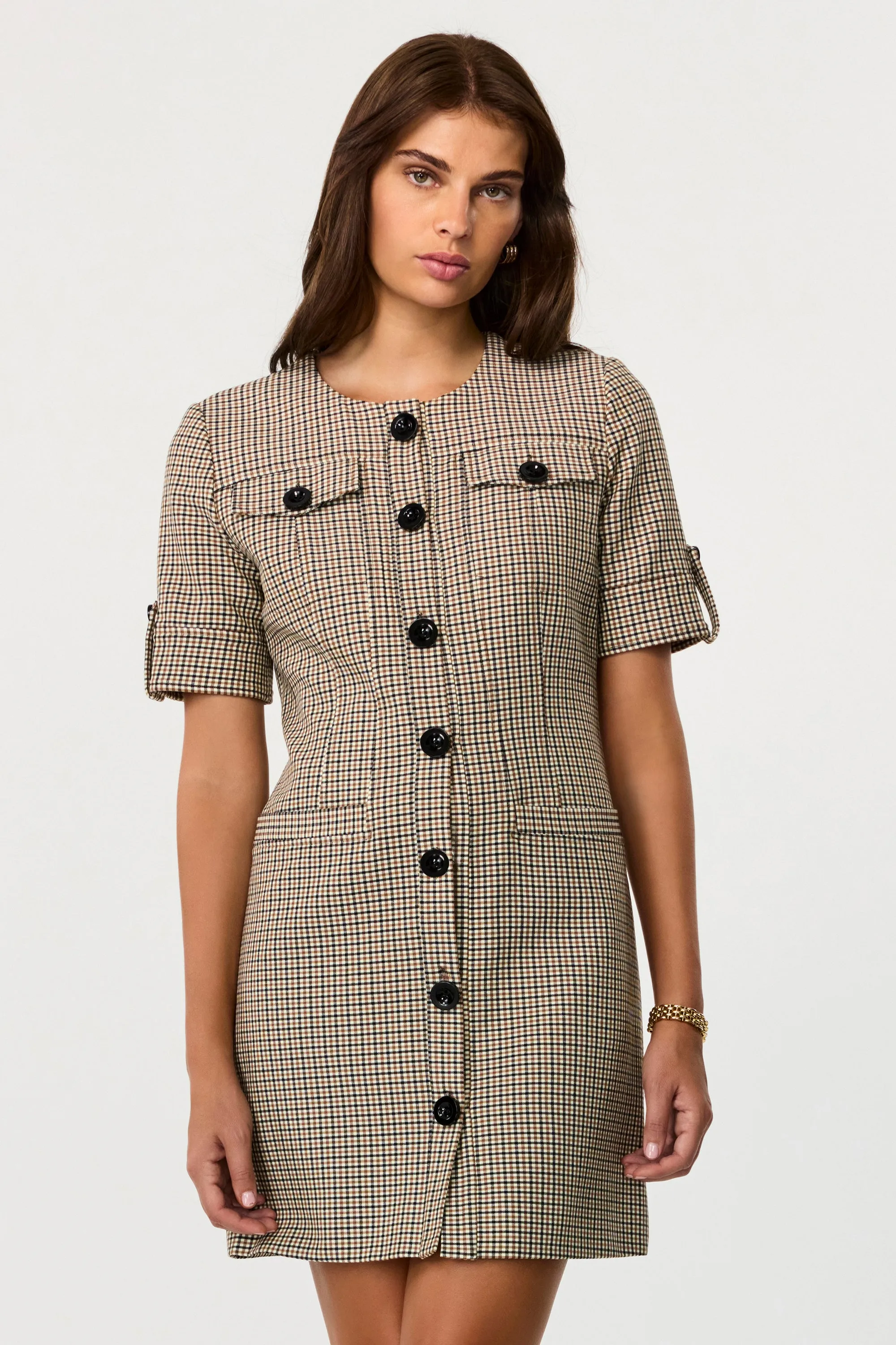 Gale Plaid Mini Dress
