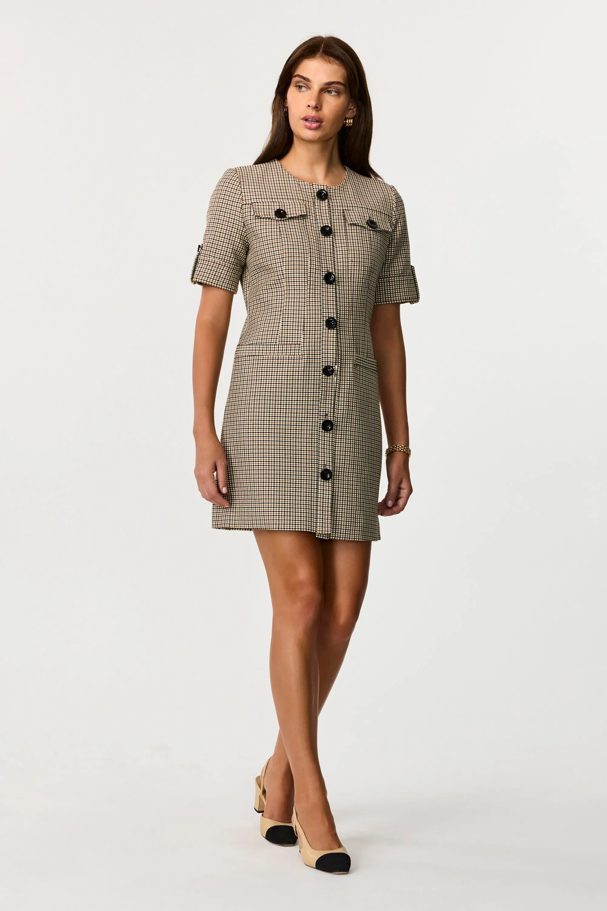 Gale Plaid Mini Dress