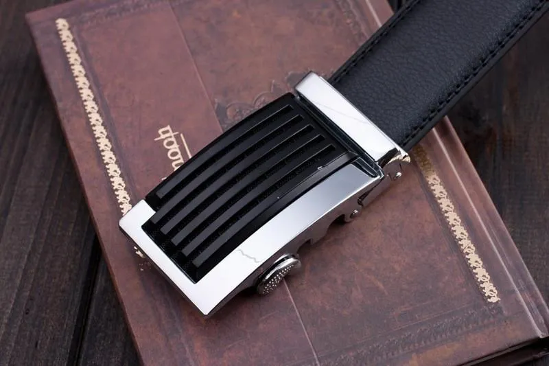 Genuine Leather Black/Silver Fashion Belt