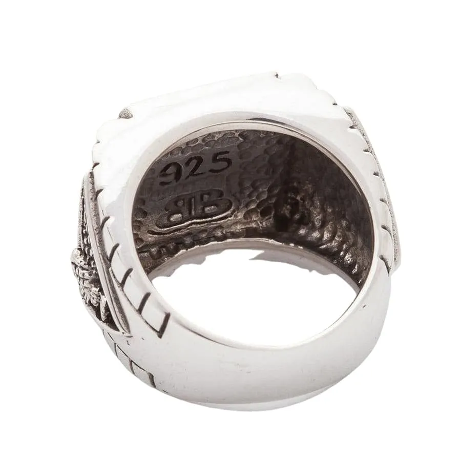 Genuine Turquoise Eagle Sterling Silver Men's Ring