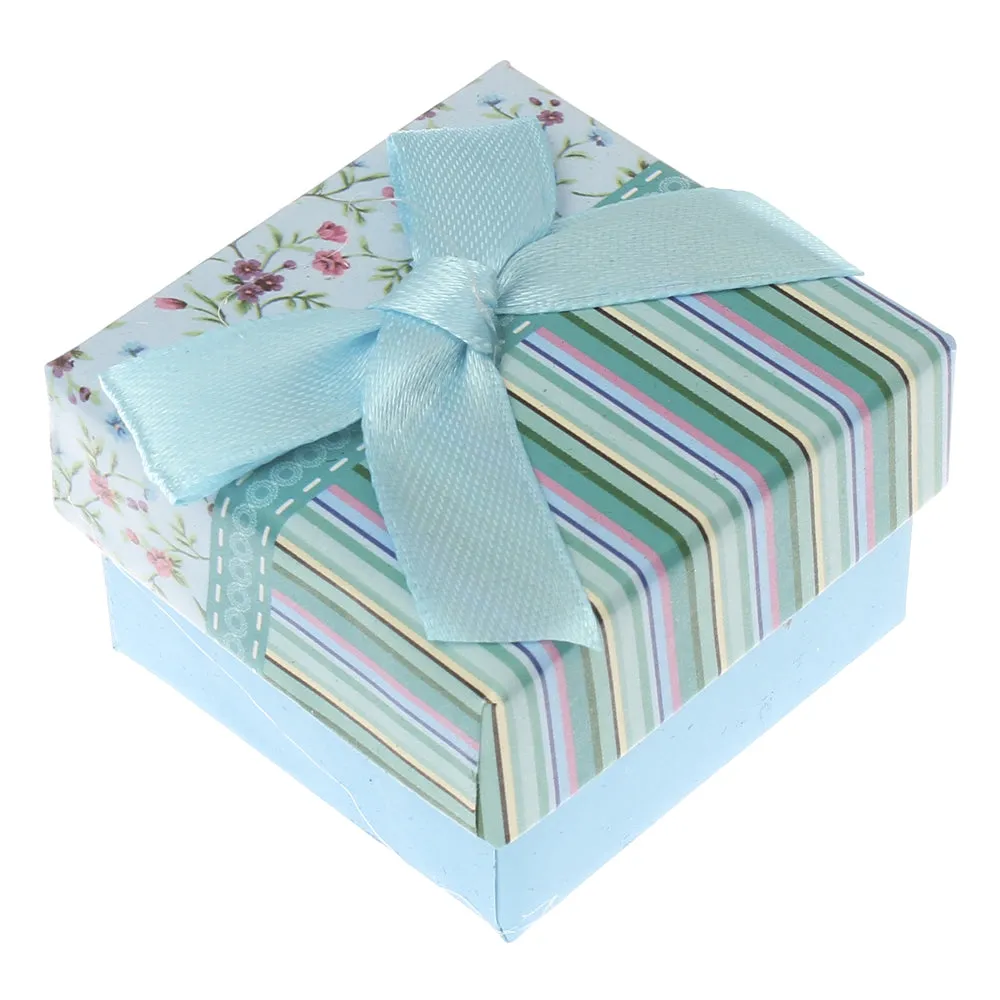 Gift box - Blue/Pink/Green/Floral/Striped Cardboard Box for Earrings and Rings