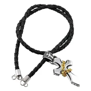 Gold Chained Gothic Cross 925 Sterling Silver Men's Pendant