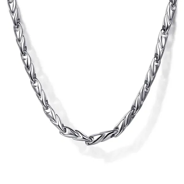 Gold Hollow Men's Contemporary Link Chain Necklace