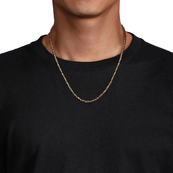 Gold Hollow Men's Contemporary Link Chain Necklace