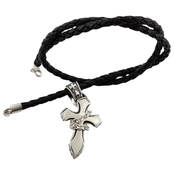Gothic Cross 925 Sterling Silver Men's Rocker Pendant