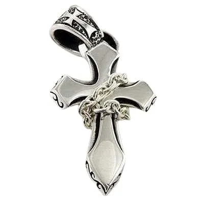 Gothic Cross 925 Sterling Silver Men's Rocker Pendant