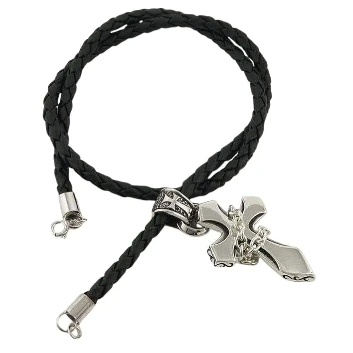 Gothic Cross 925 Sterling Silver Men's Rocker Pendant
