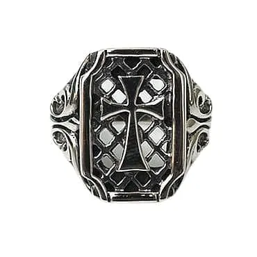 Gothic Cross Sterling Silver Men's Ring