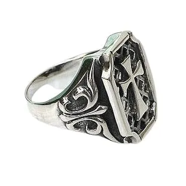 Gothic Cross Sterling Silver Men's Ring