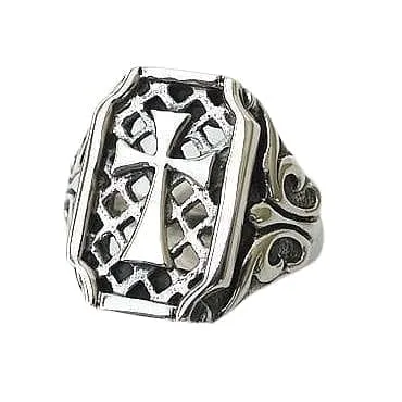 Gothic Cross Sterling Silver Men's Ring