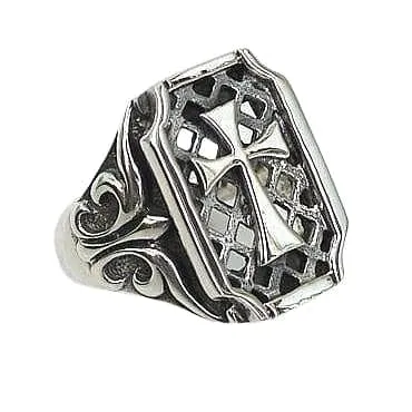 Gothic Cross Sterling Silver Men's Ring
