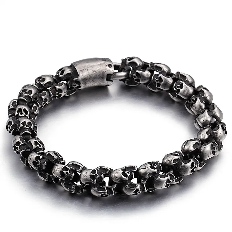 Gothic Punk Skull Bracelet for Men