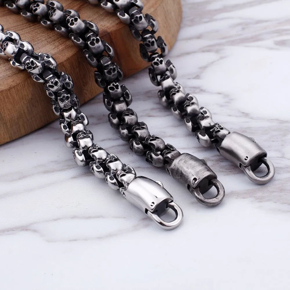 Gothic Punk Skull Bracelet for Men