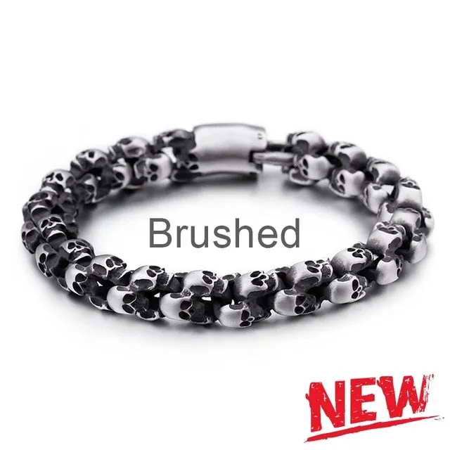 Gothic Punk Skull Bracelet for Men
