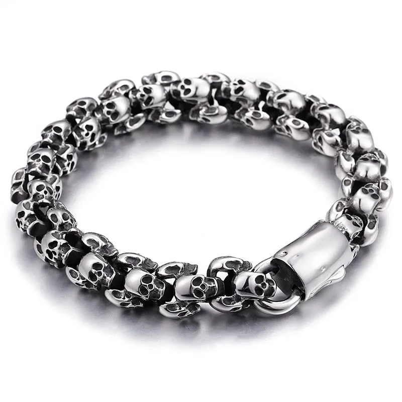 Gothic Punk Skull Bracelet for Men
