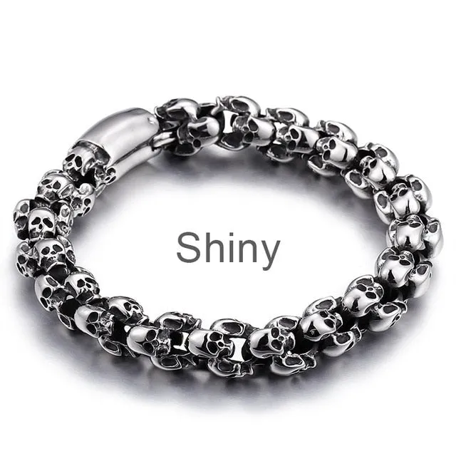 Gothic Punk Skull Bracelet for Men