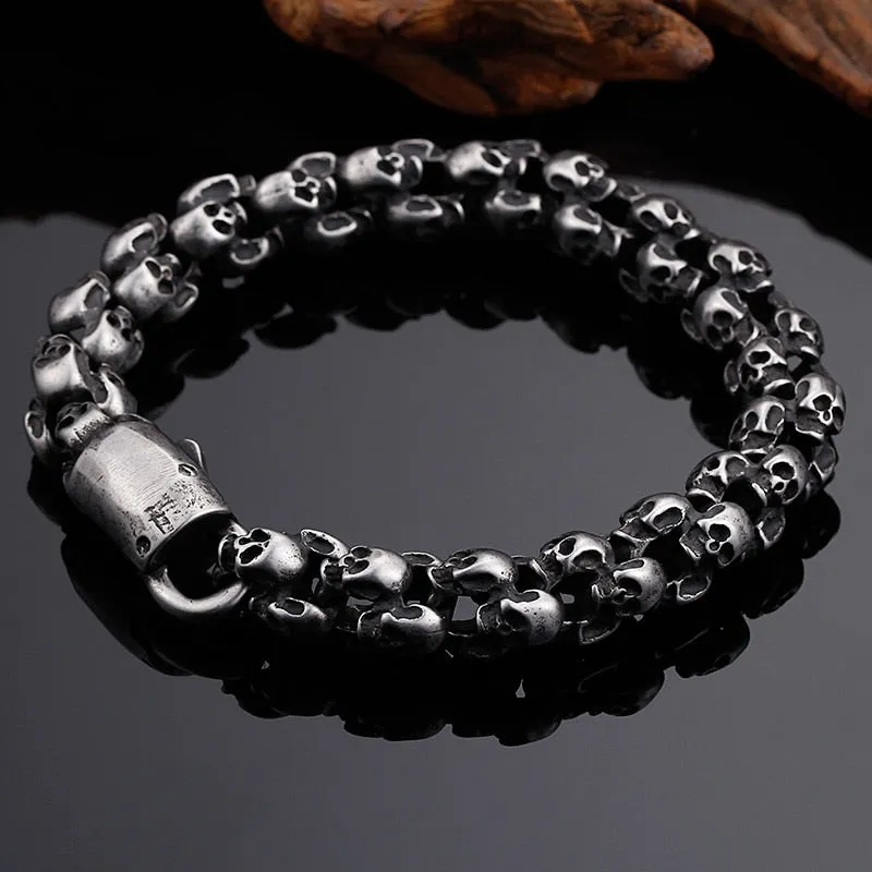 Gothic Punk Skull Bracelet for Men