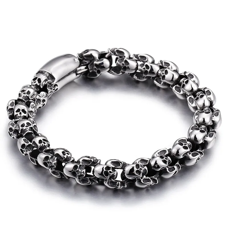 Gothic Punk Skull Bracelet for Men