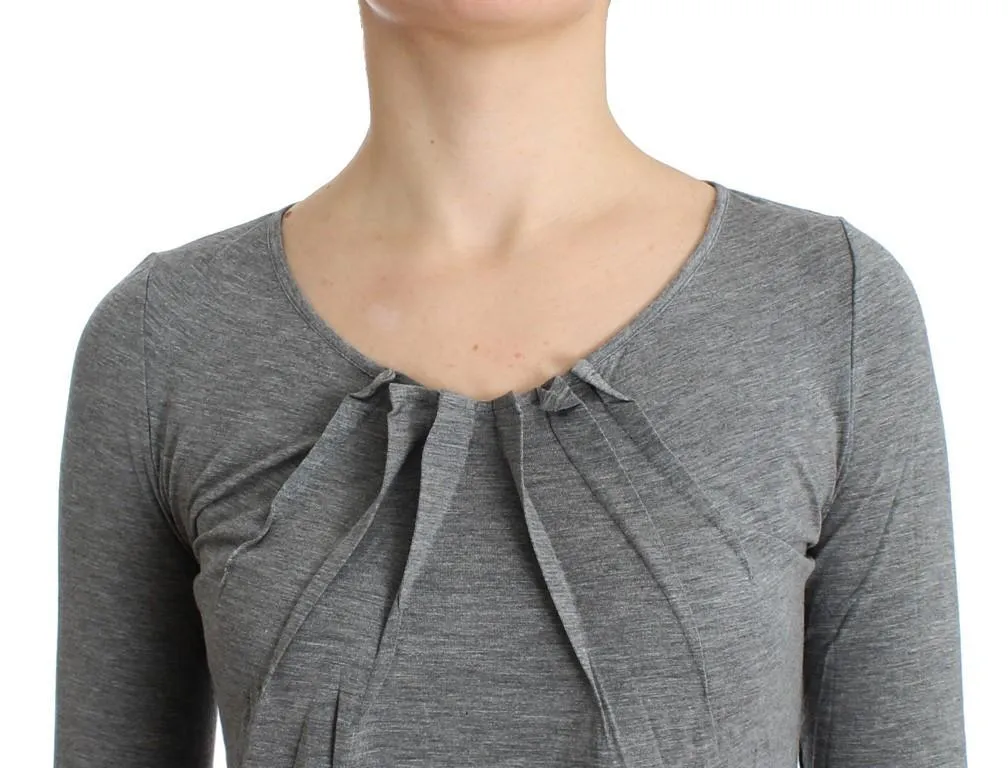 Gray 3/4 sleeves jumper top