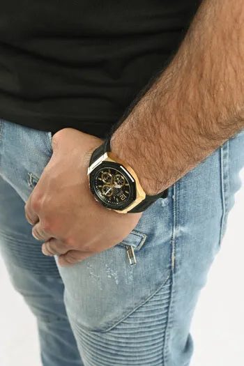 Guess Gents Momentum Gold & Black Watch