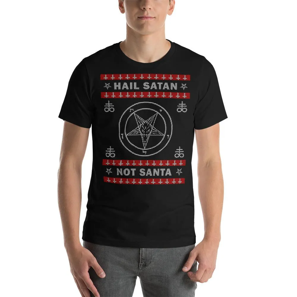 Hail Satan, Not Santa Unisex Jersey Short Sleeve Tee