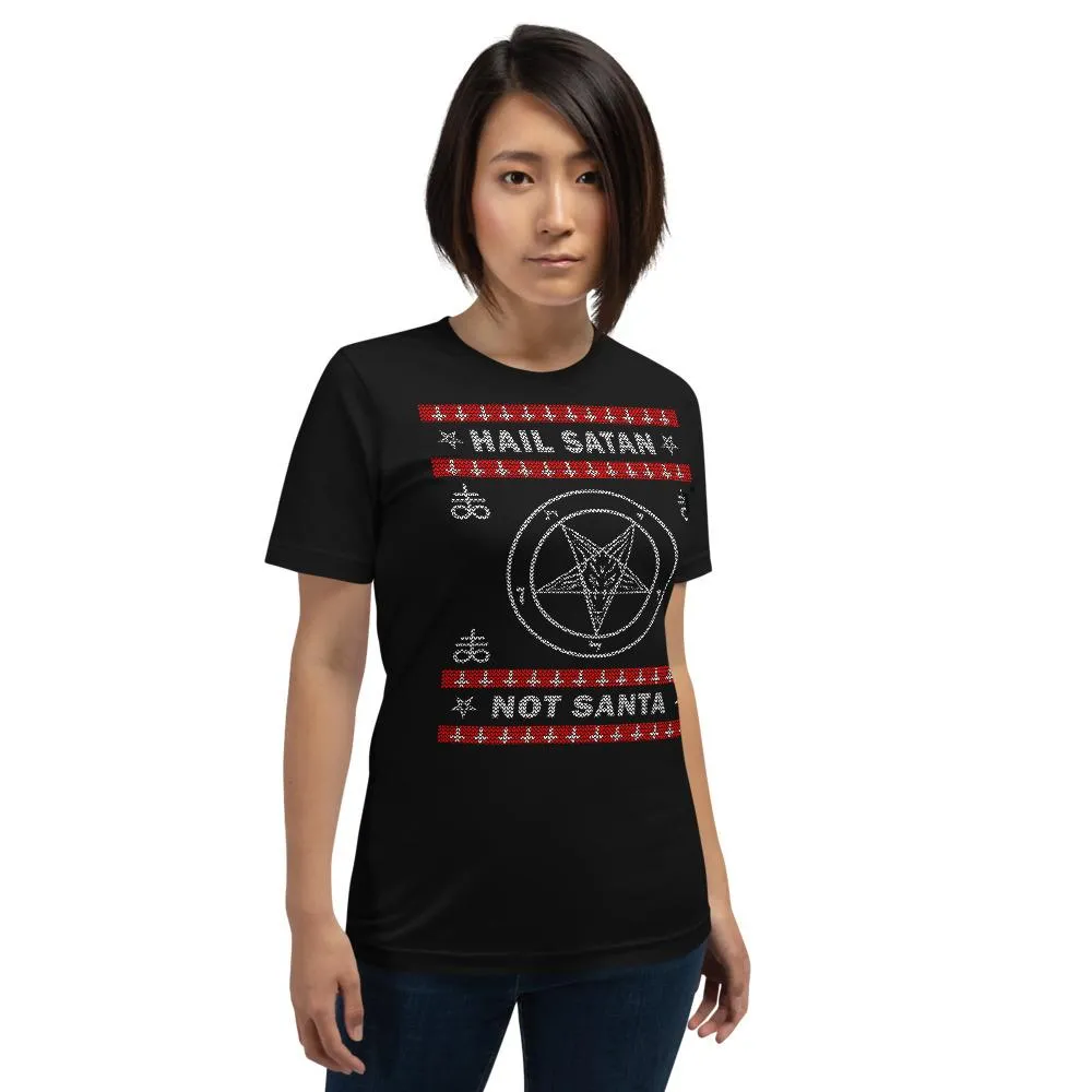 Hail Satan, Not Santa Unisex Jersey Short Sleeve Tee