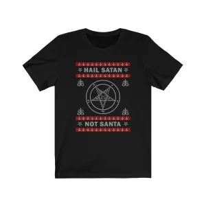 Hail Satan, Not Santa Unisex Jersey Short Sleeve Tee