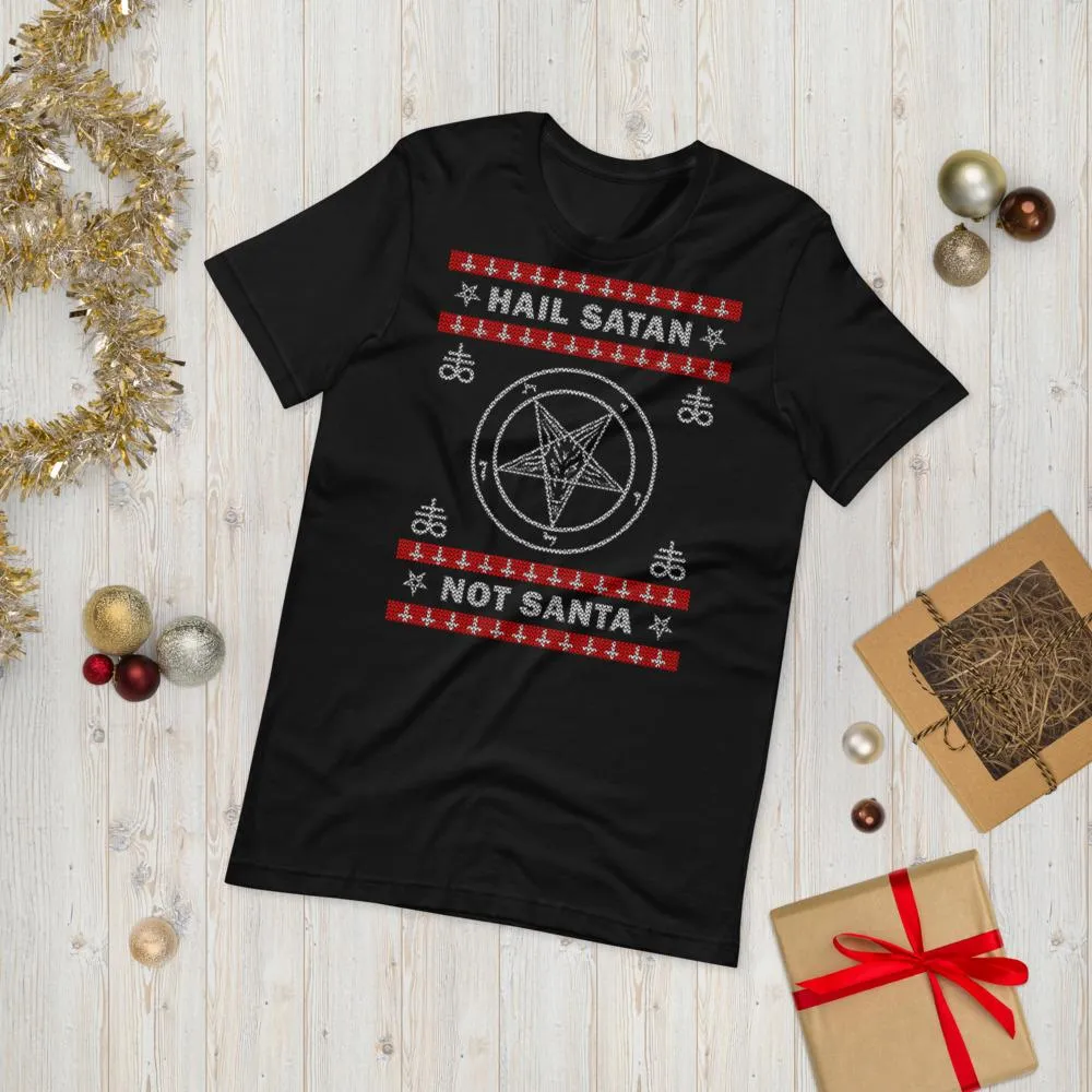 Hail Satan, Not Santa Unisex Jersey Short Sleeve Tee