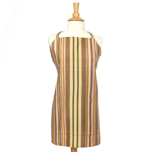 Hand Woven Bib Apron | Earth tones Stripes ON SALE