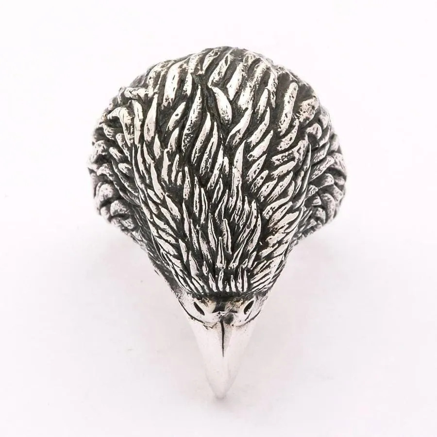 Harley Eagle Head Sterling Silver Biker Ring