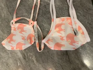 Harn Museum: Organic Cotton Pink Elephants with White Stretch Ties:  Harn Museum