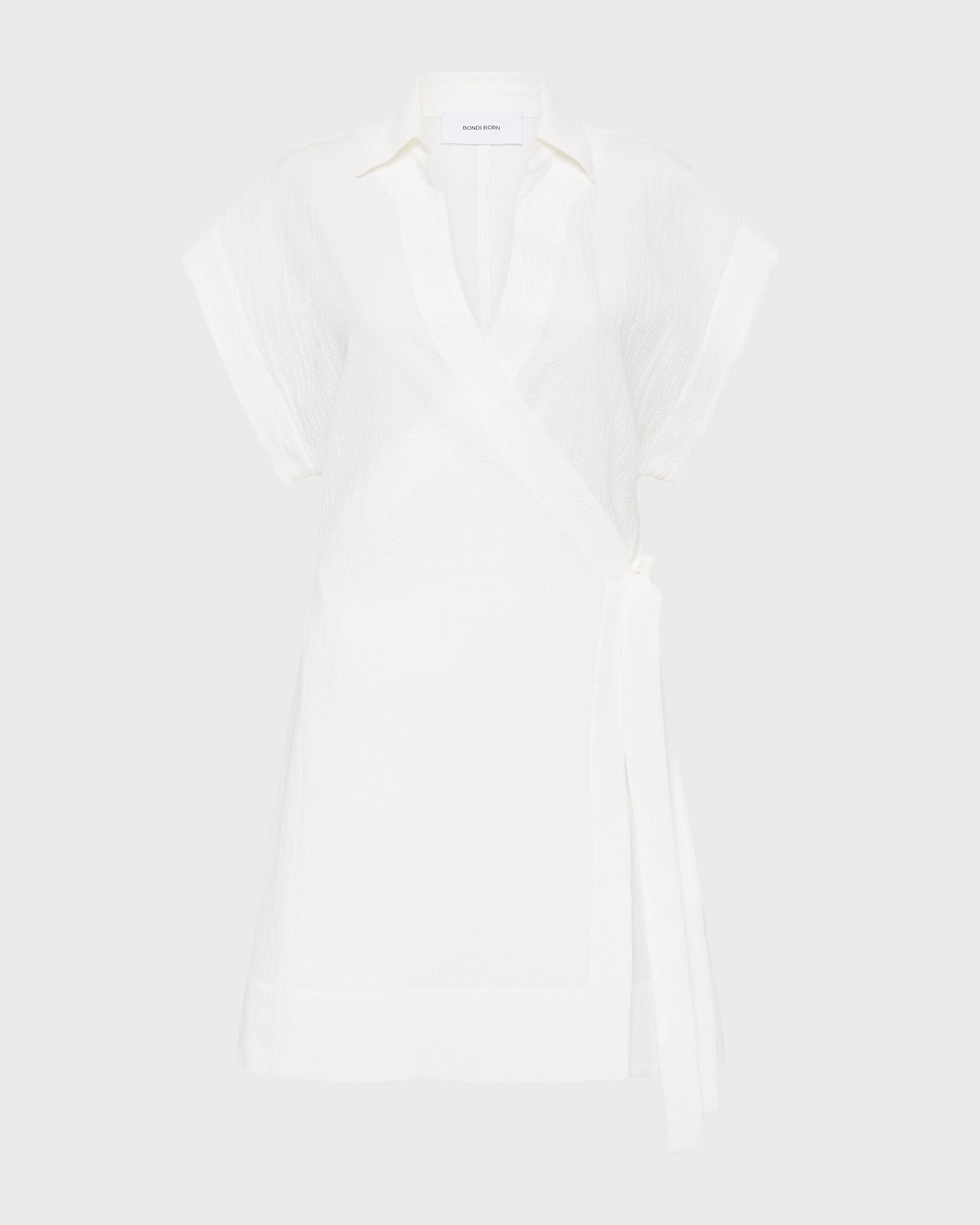 Hastings Organic Cotton Mini Wrap Dress - White