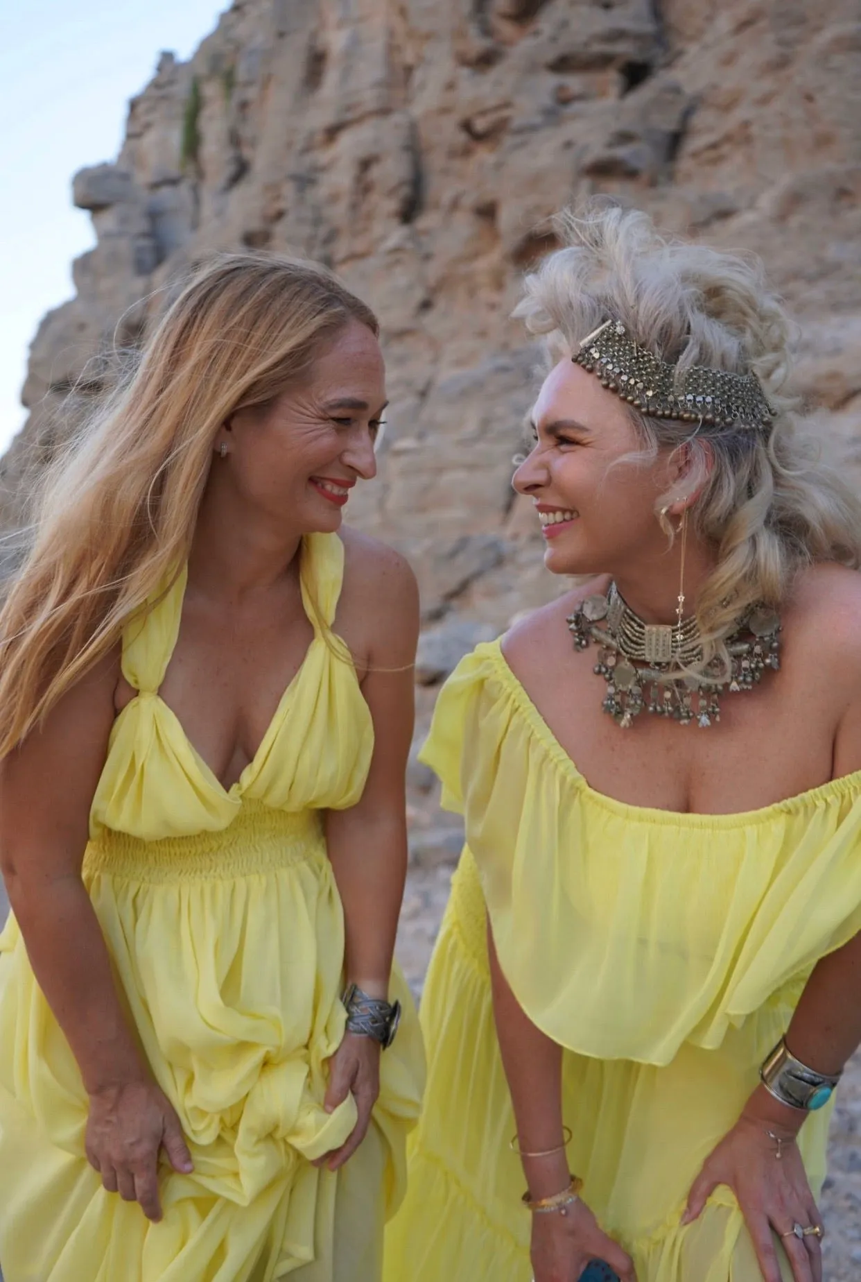 Helen halter dress in Sunshine