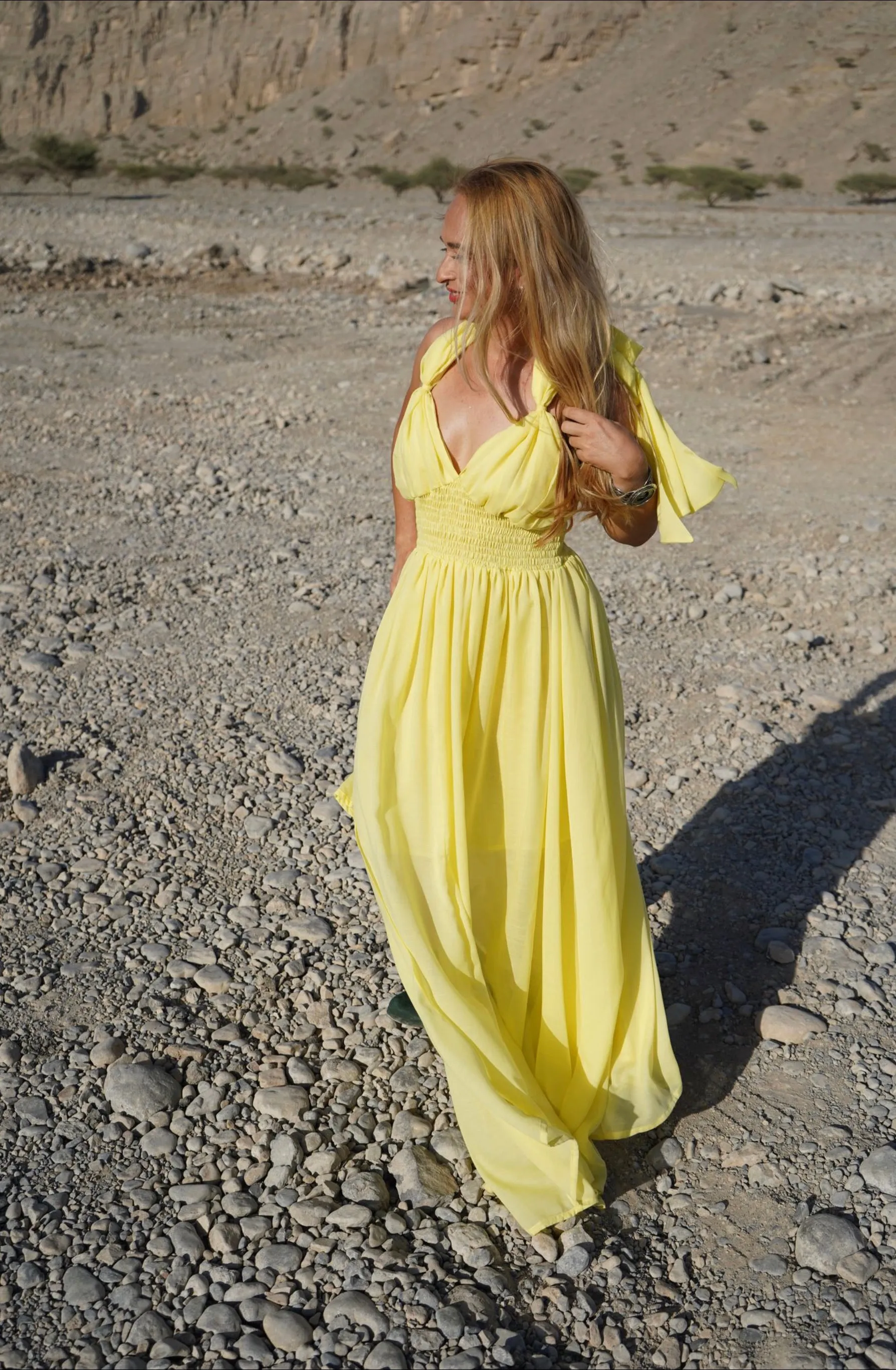 Helen halter dress in Sunshine