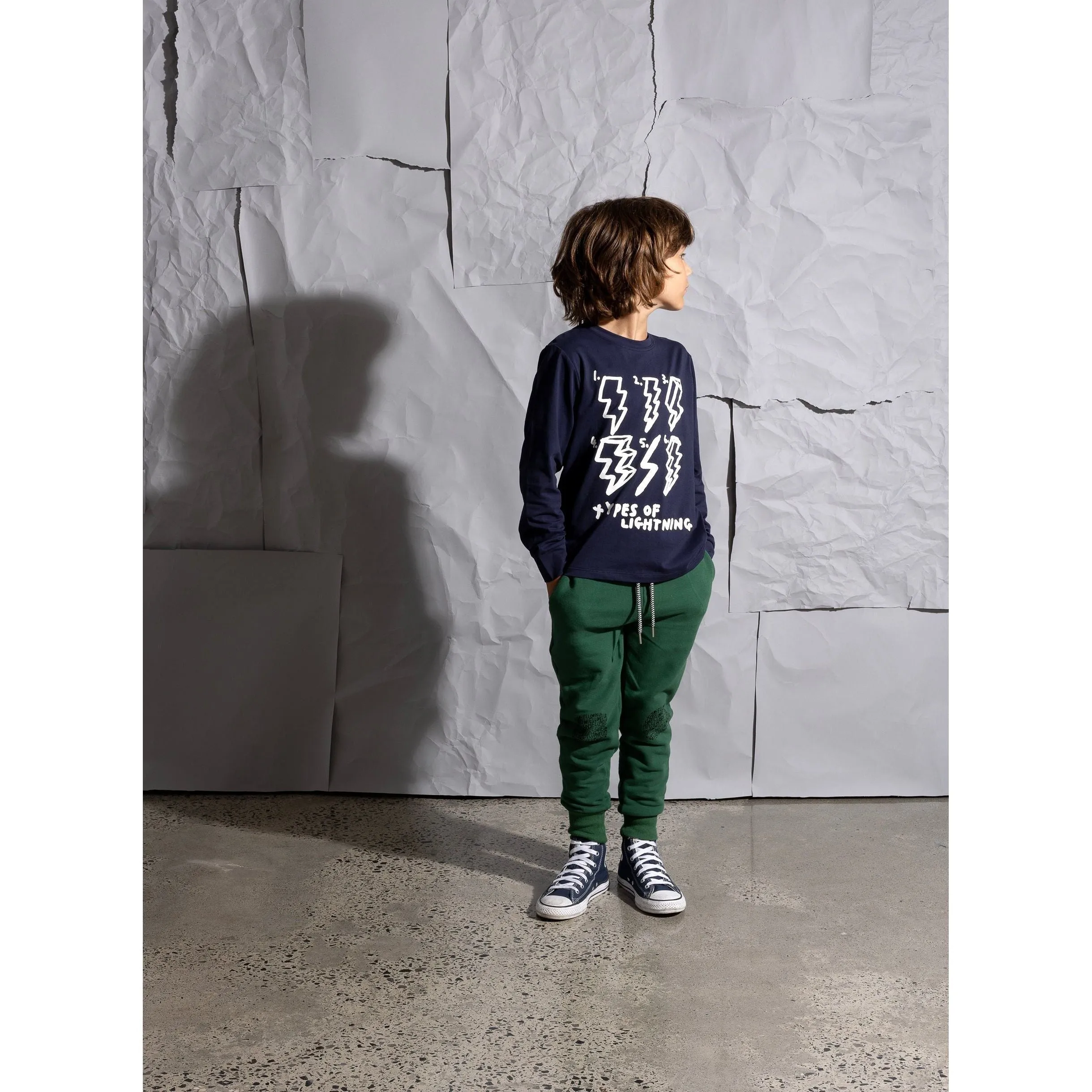 Hello Circle Furry Trackies - Kelly Green