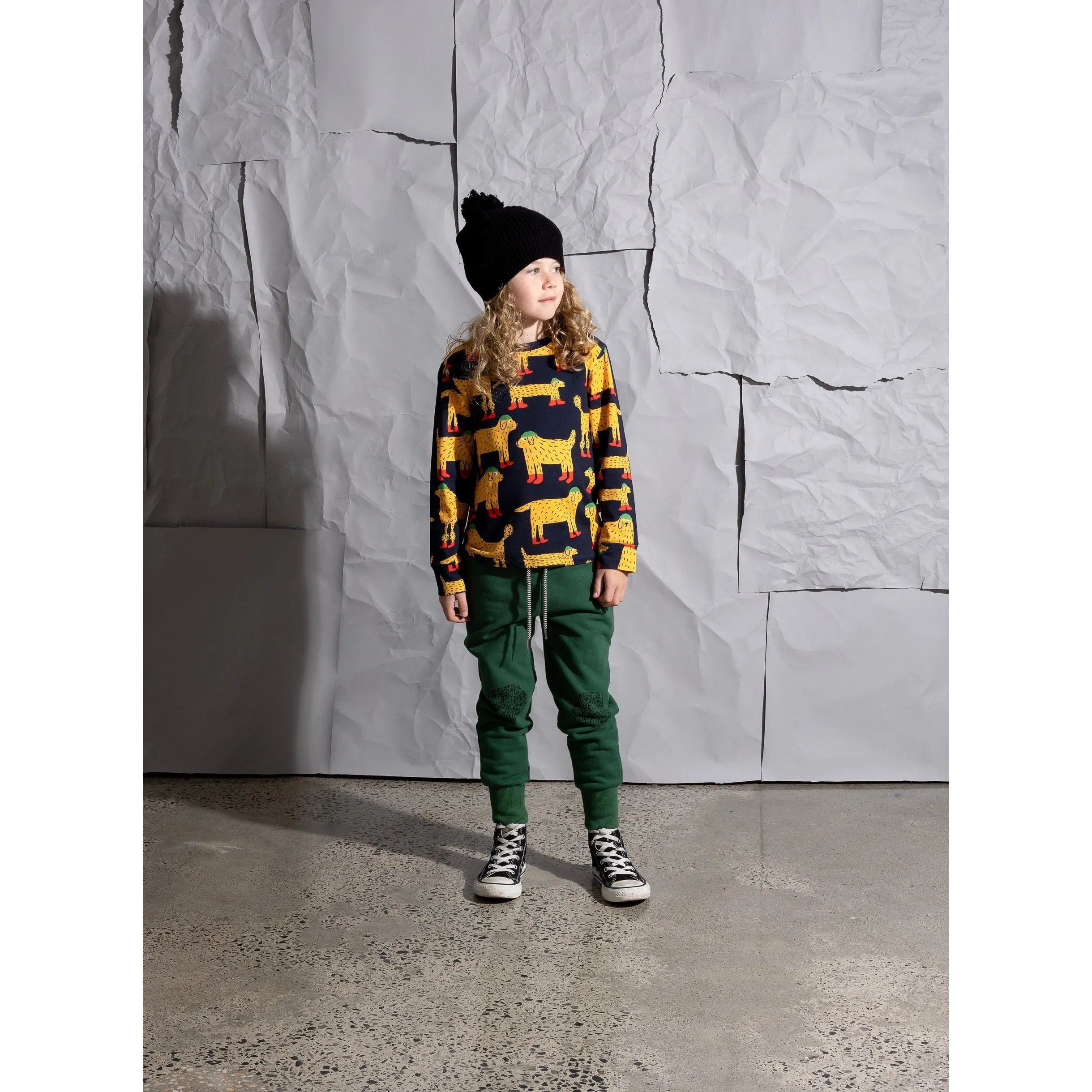 Hello Circle Furry Trackies - Kelly Green