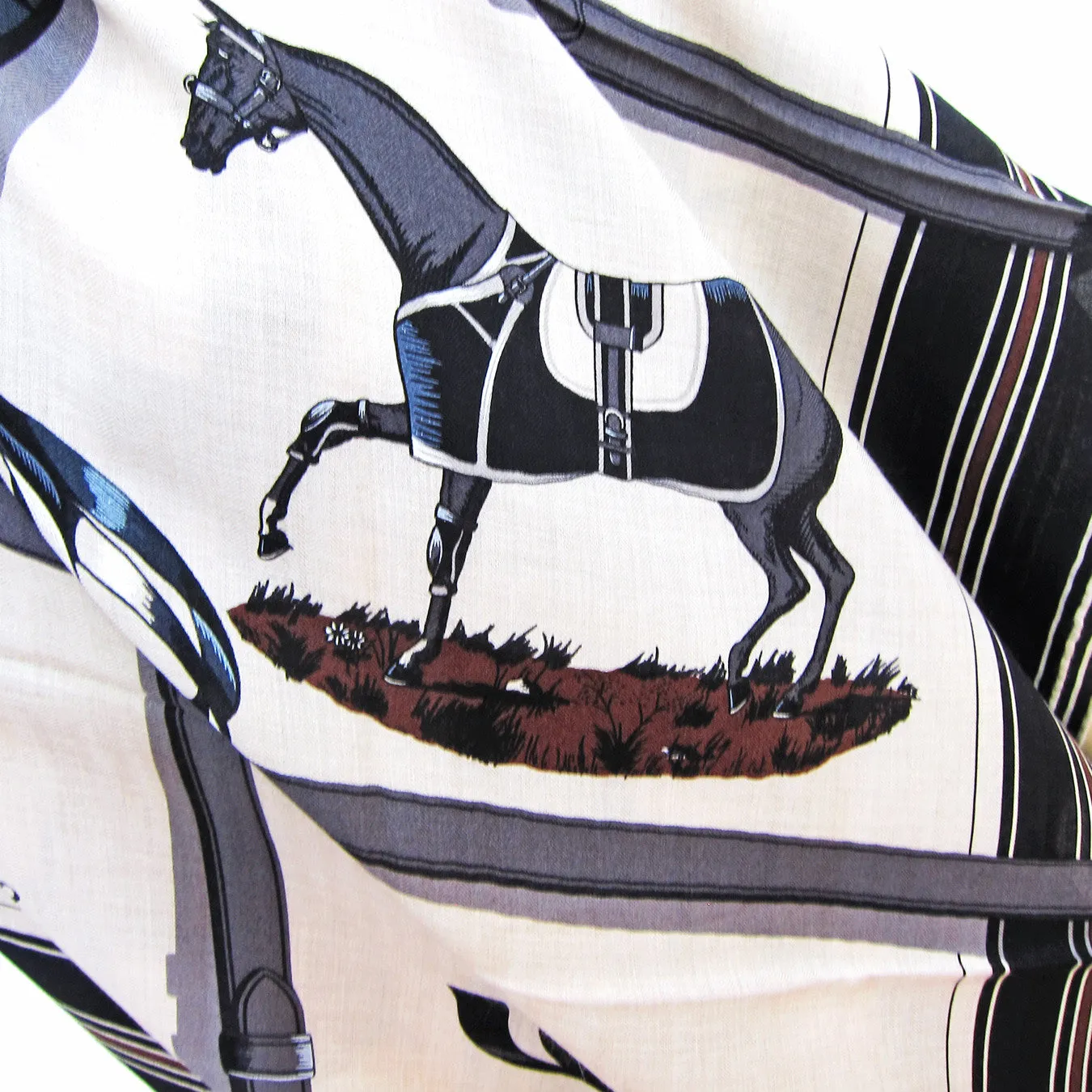Hermes Couvertures et Tenues de Jour Unisex Cashmere Silk Shawl Classic Grail