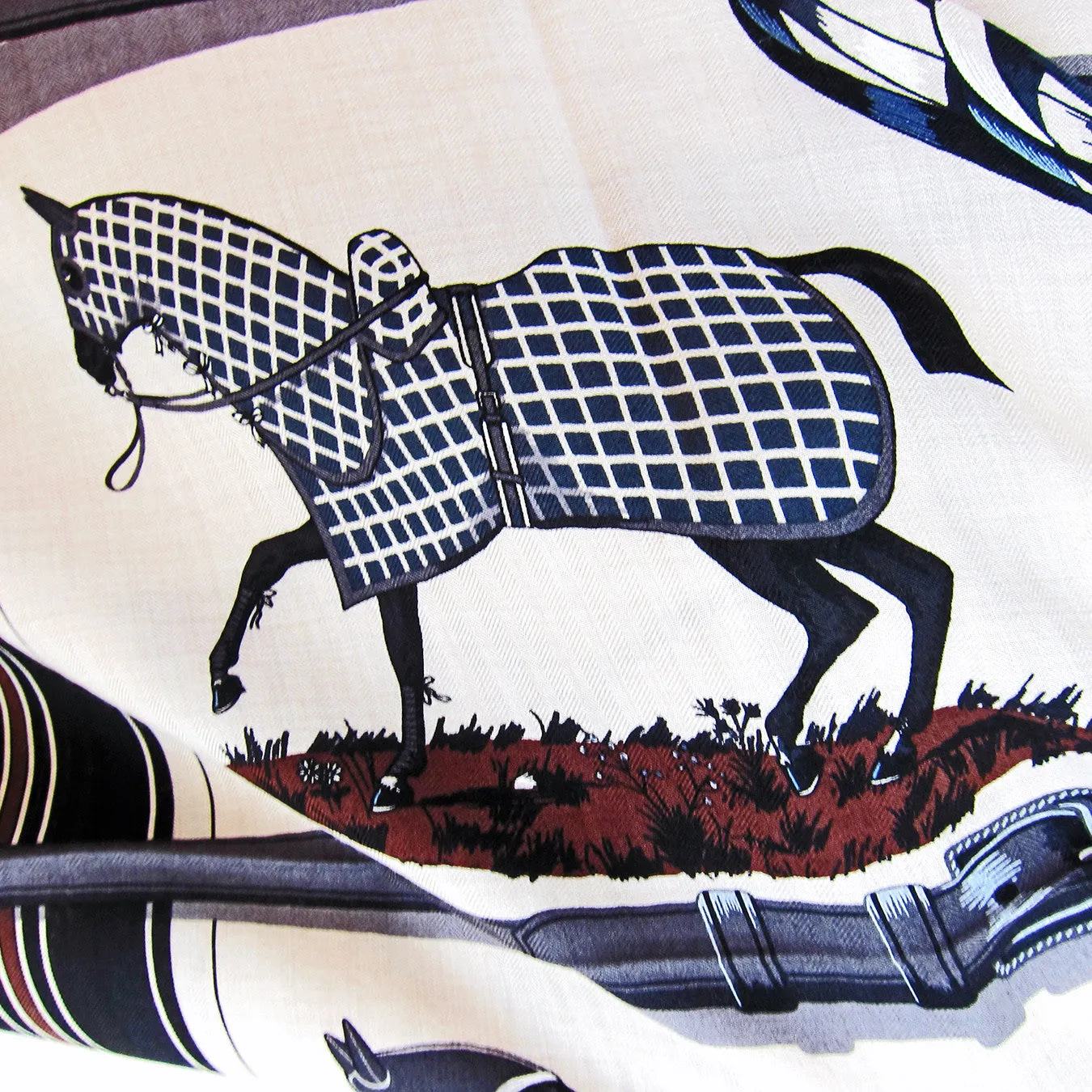 Hermes Couvertures et Tenues de Jour Unisex Cashmere Silk Shawl Classic Grail