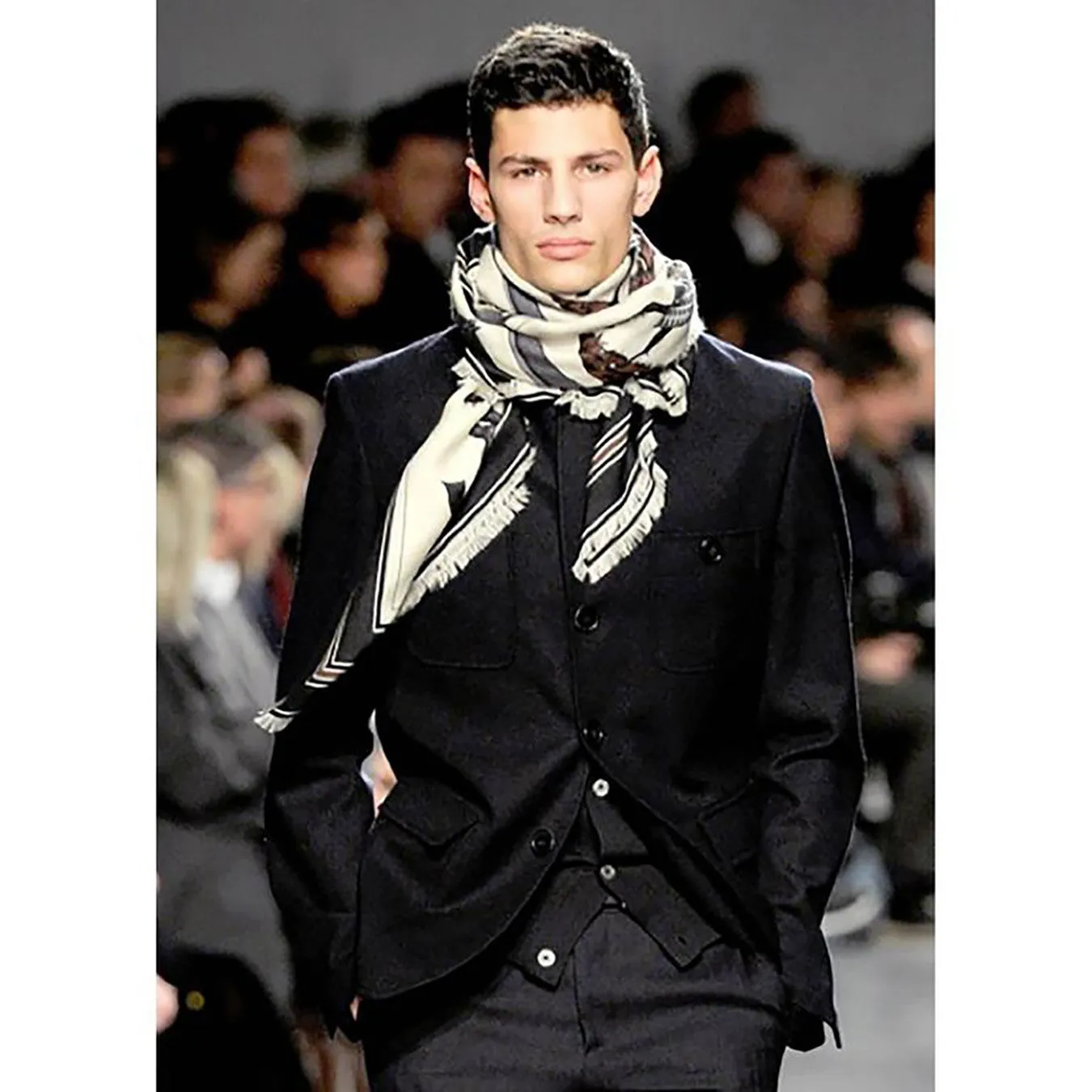 Hermes Couvertures et Tenues de Jour Unisex Cashmere Silk Shawl Classic Grail