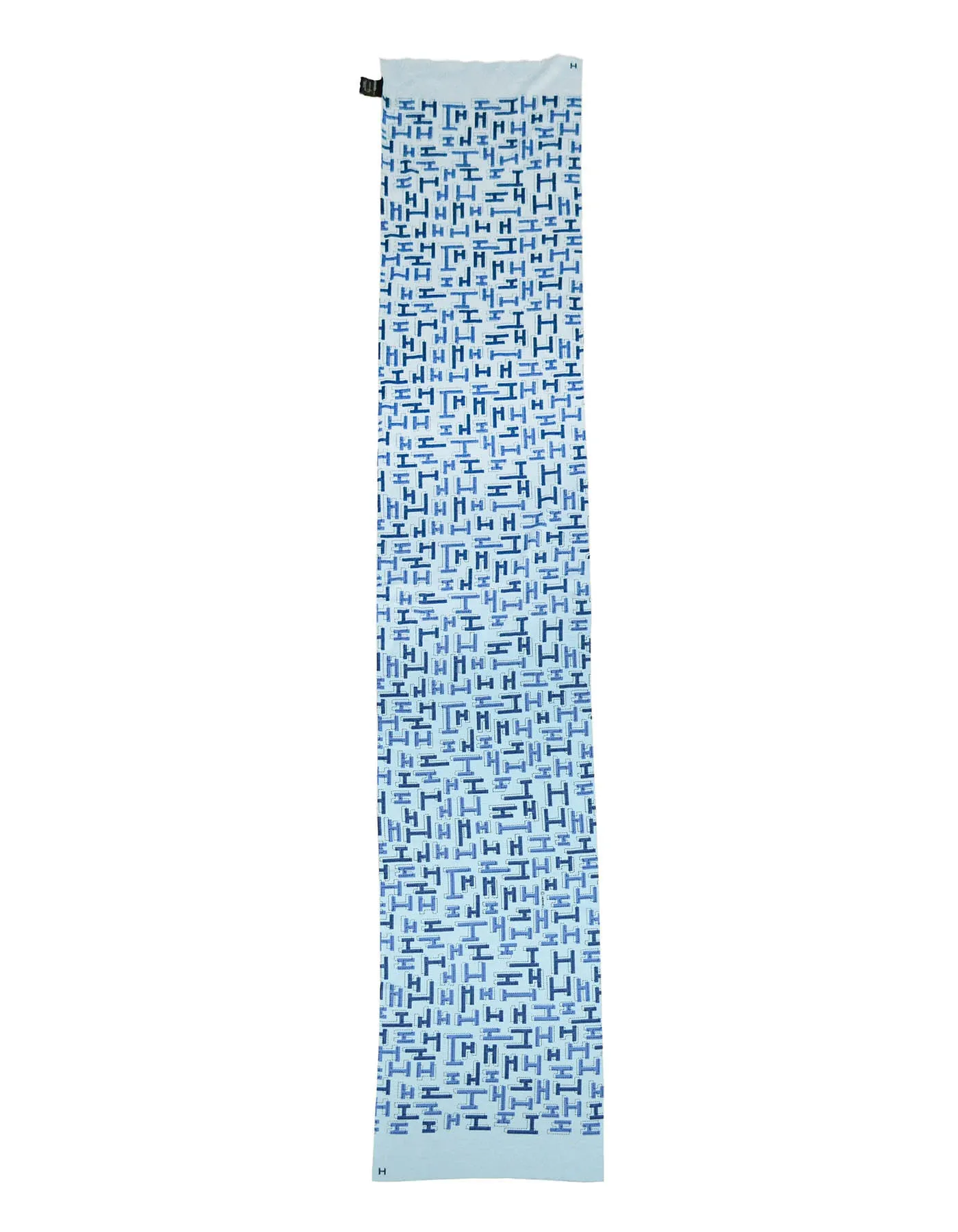 Hermes Silk/Cashmere Blue Printed Aller-Retour H Dedale Muffler Scarf