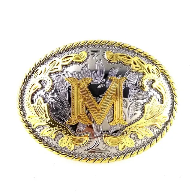 High quality gold Silver Cowgirl belts clip cowboy belt buckle with letter "A" BIg buckles for belt accessories Custom buckle