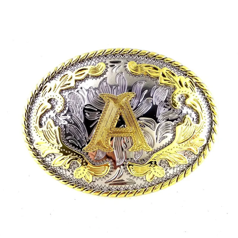 High quality gold Silver Cowgirl belts clip cowboy belt buckle with letter "A" BIg buckles for belt accessories Custom buckle