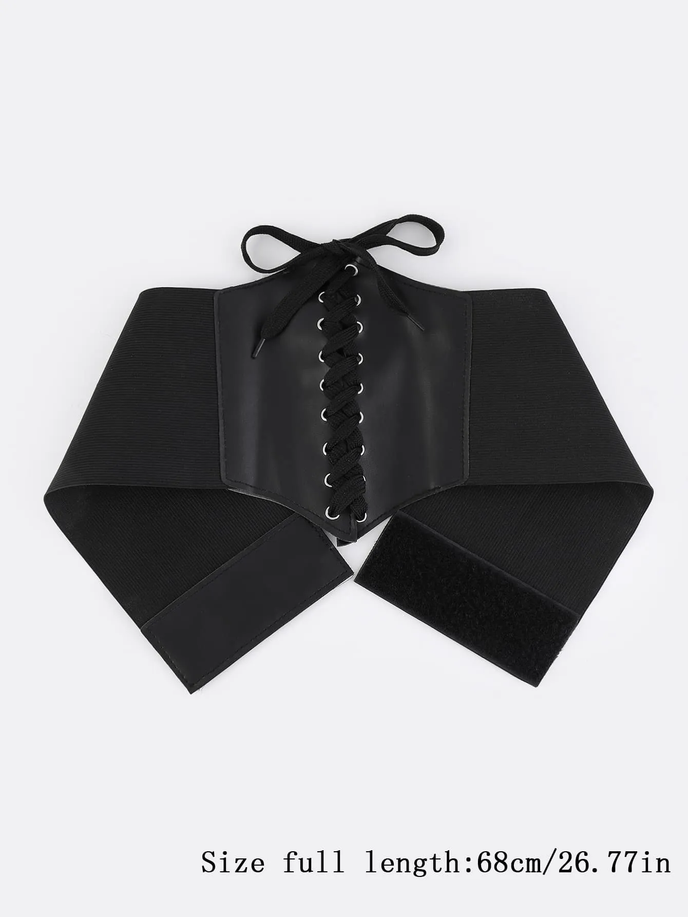 Hippie Lace-up Front Corset Belt - Black