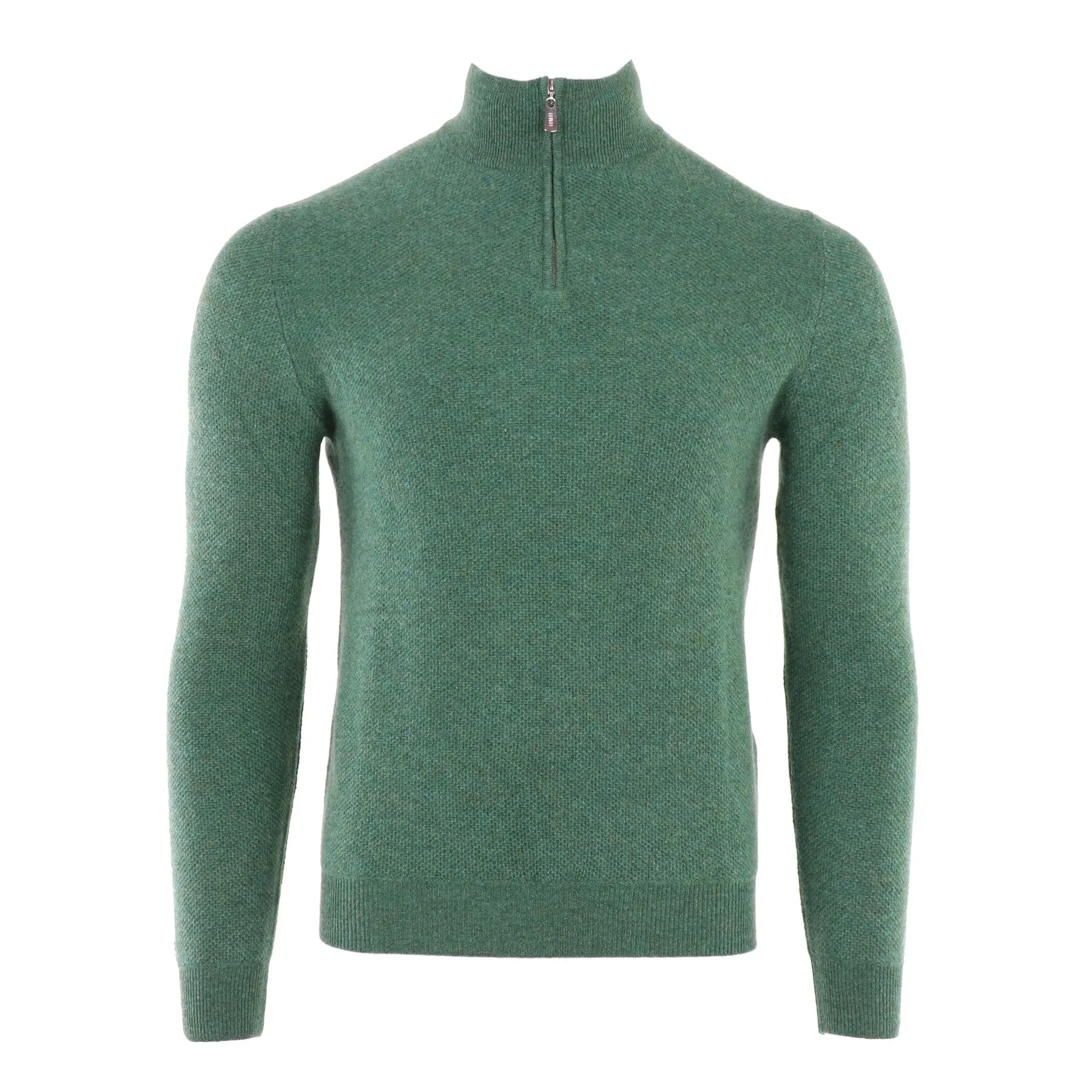 Honeycomb Cashmere Quarter Zip in Arete